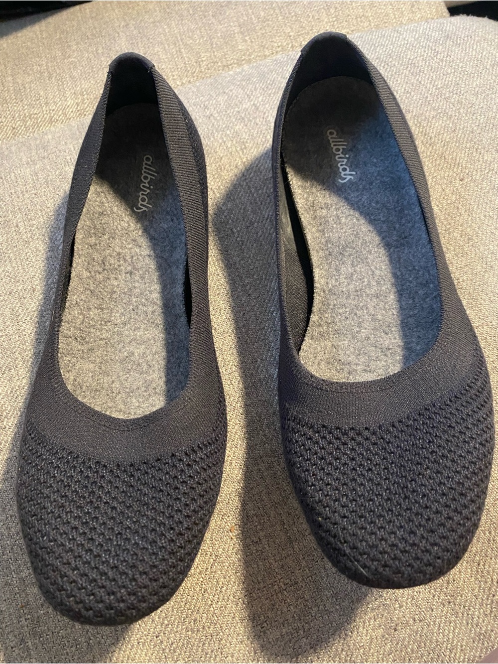 allbirds Women's Navy Blue Knit Ballet Flats